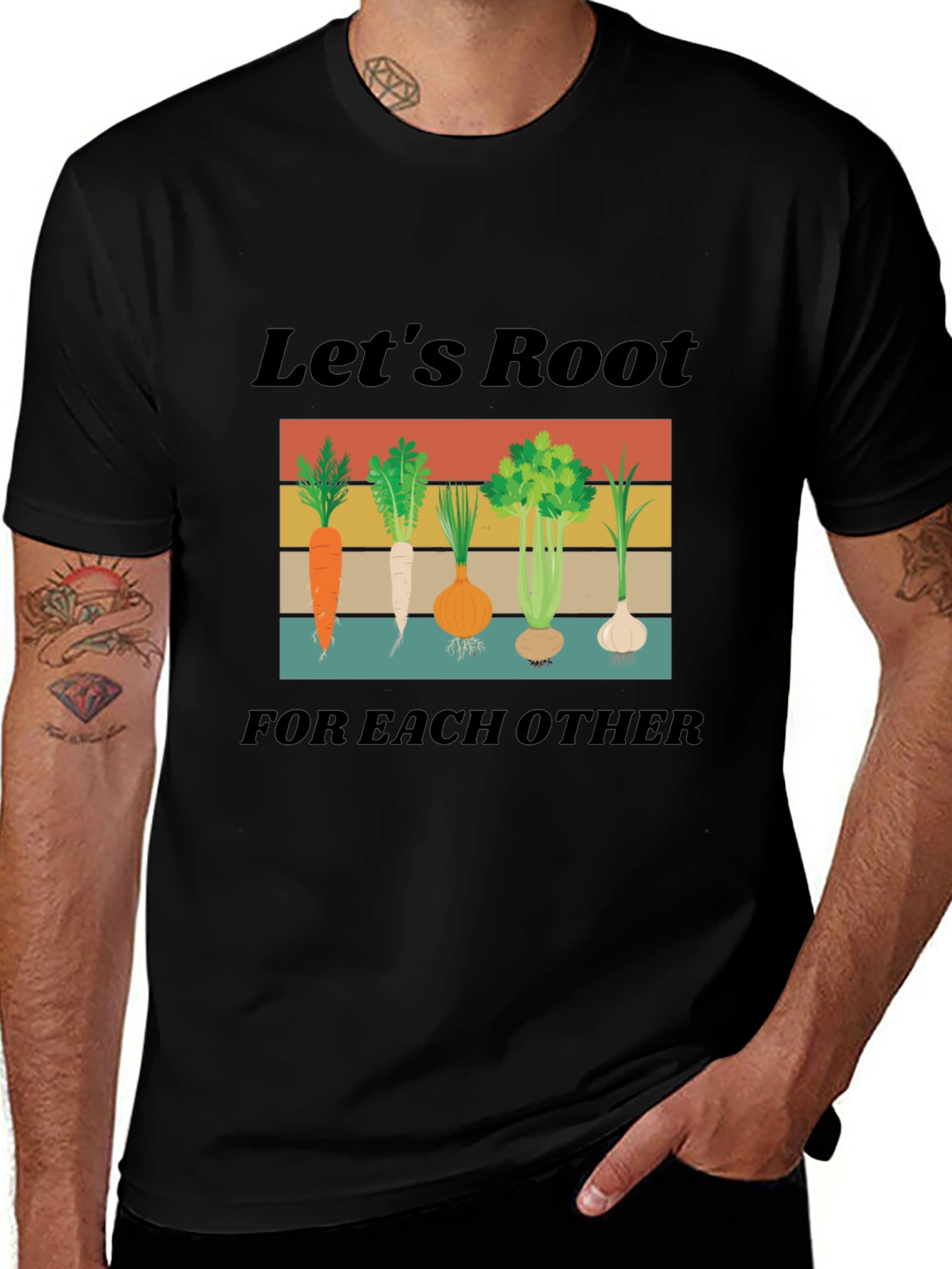 Camiseta Negra Lets Root For Each Other Unisex