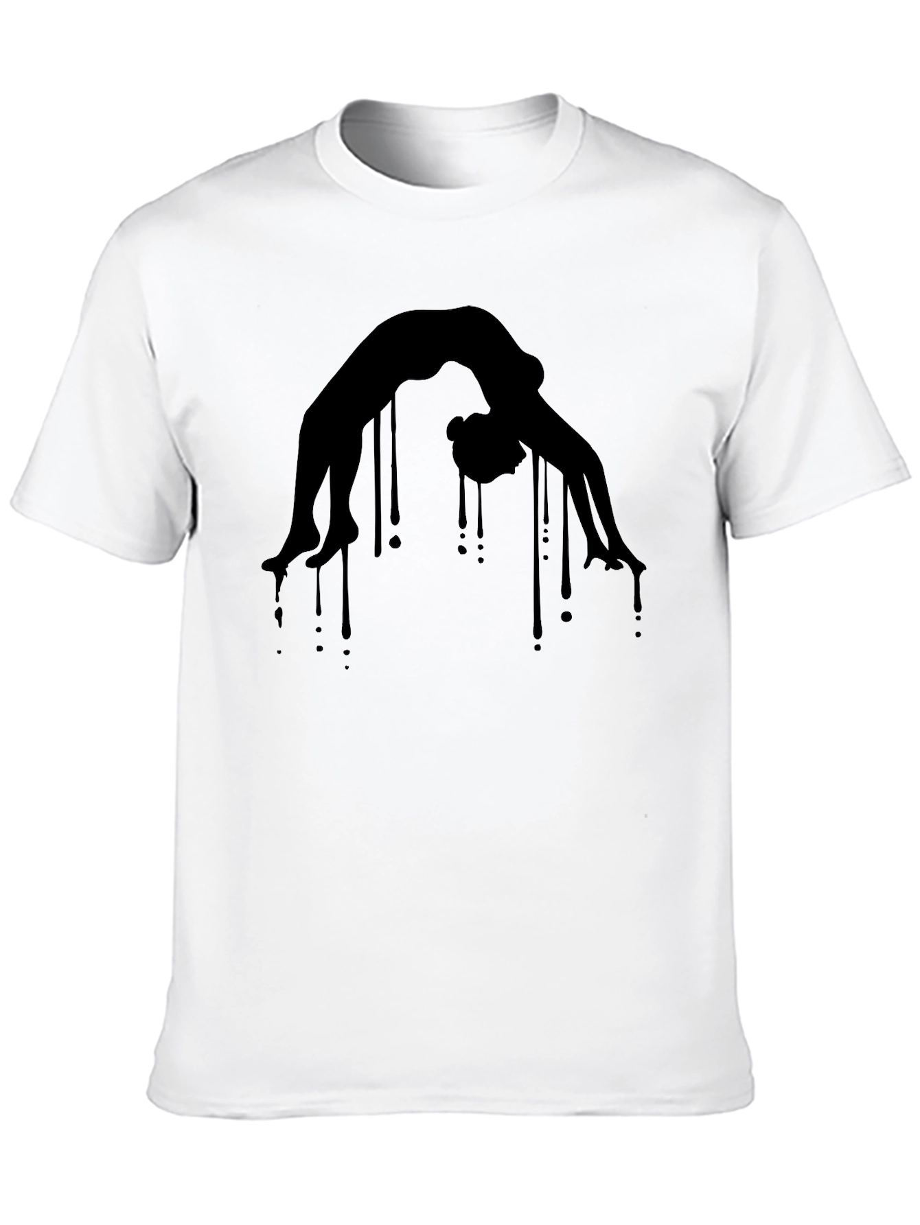 Camiseta Negra con Diseño de Yoga Abstracto