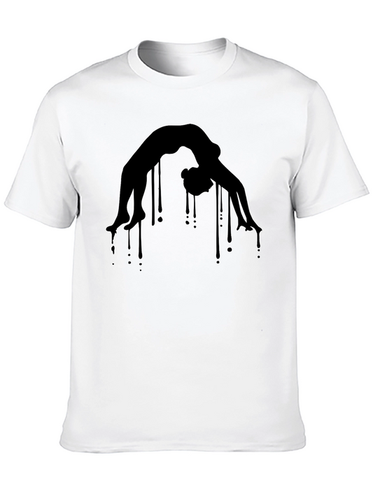 Camiseta Negra con Diseño de Yoga Abstracto