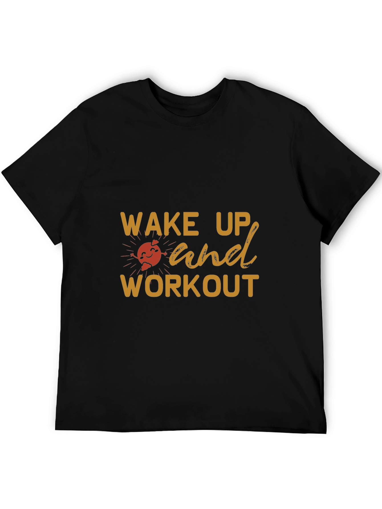 Camiseta Negra Deportiva Wake Up and Workout