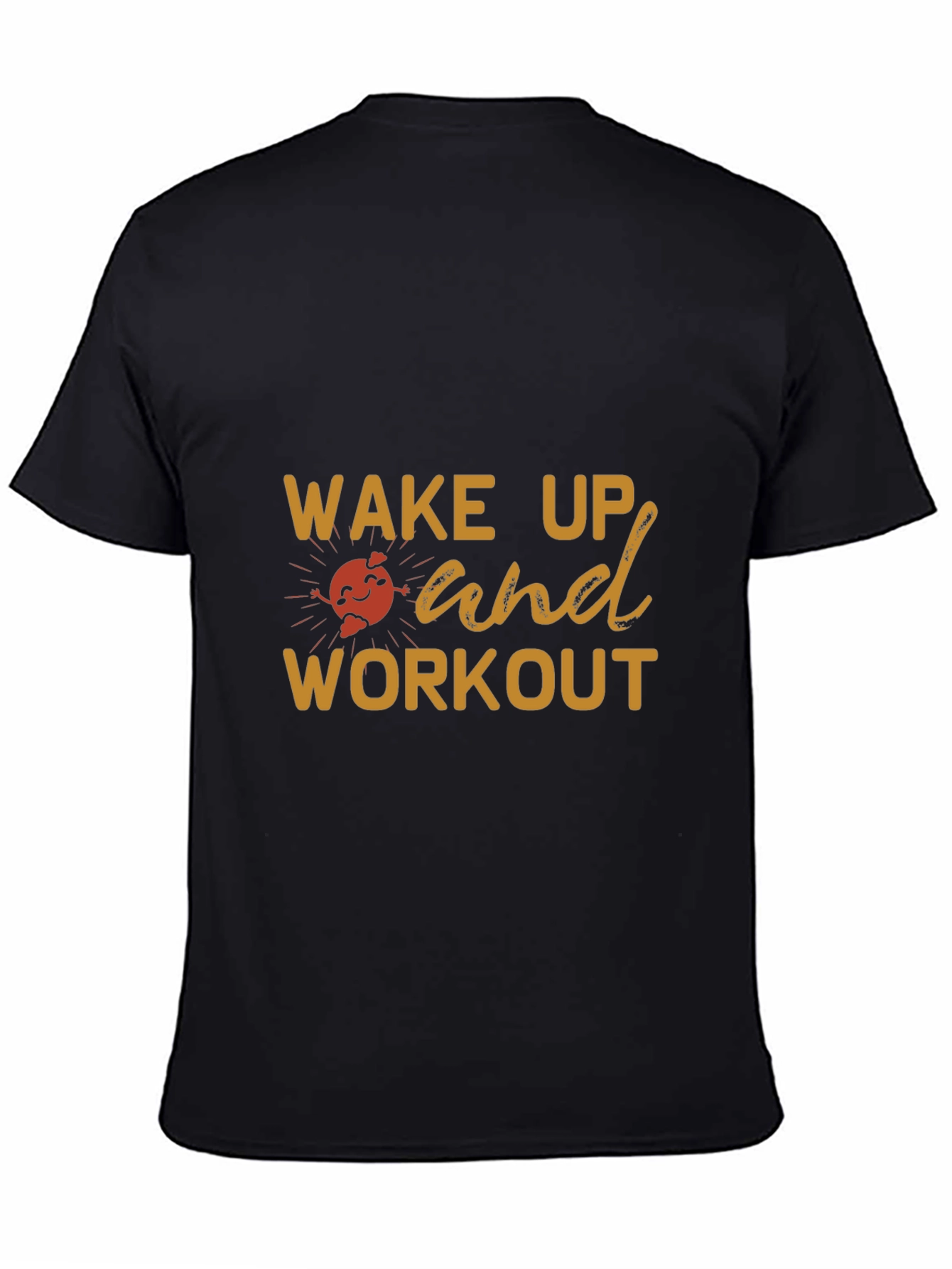 Camiseta Negra Deportiva Wake Up and Workout