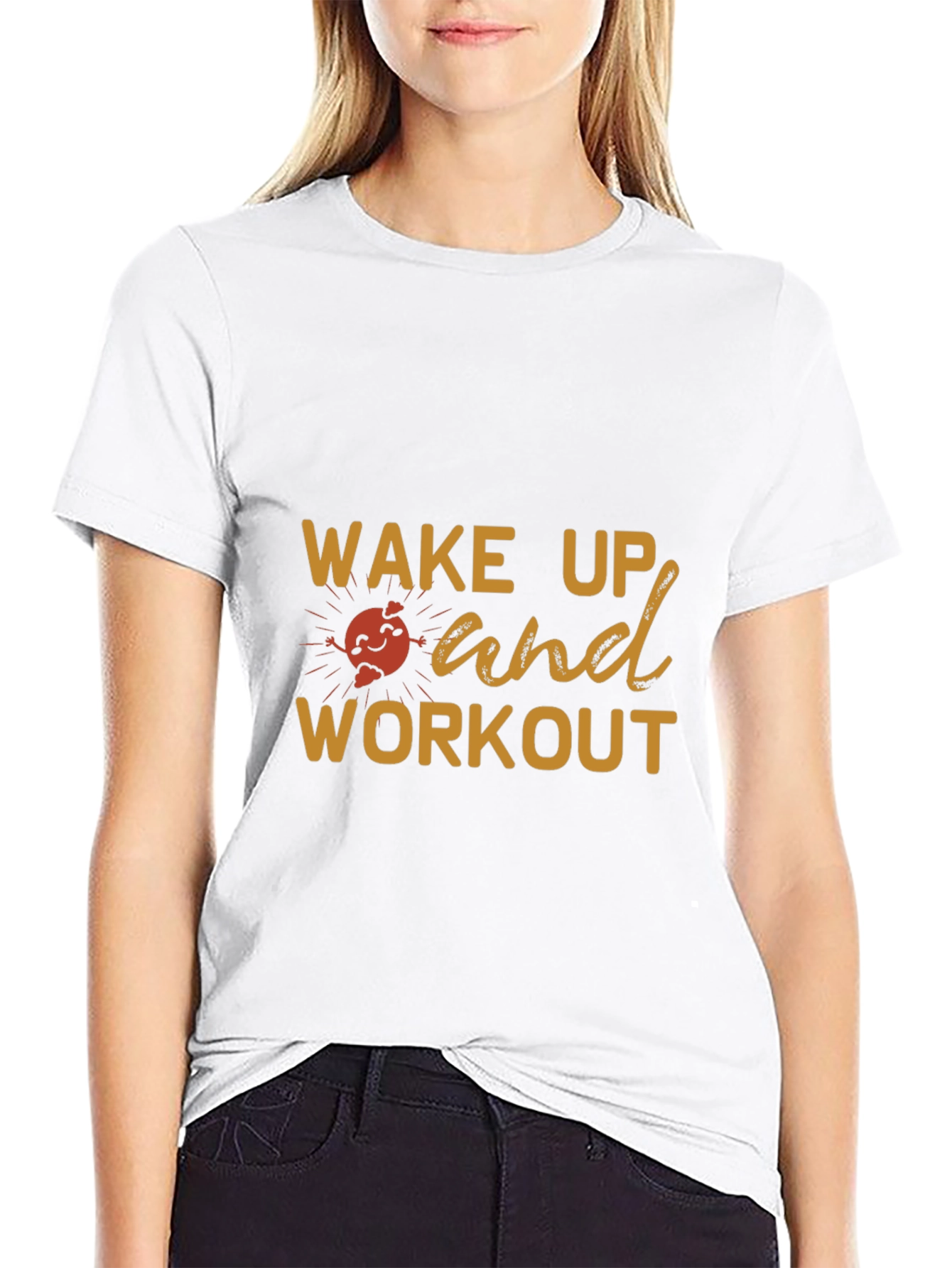 Camiseta Negra Deportiva Wake Up and Workout