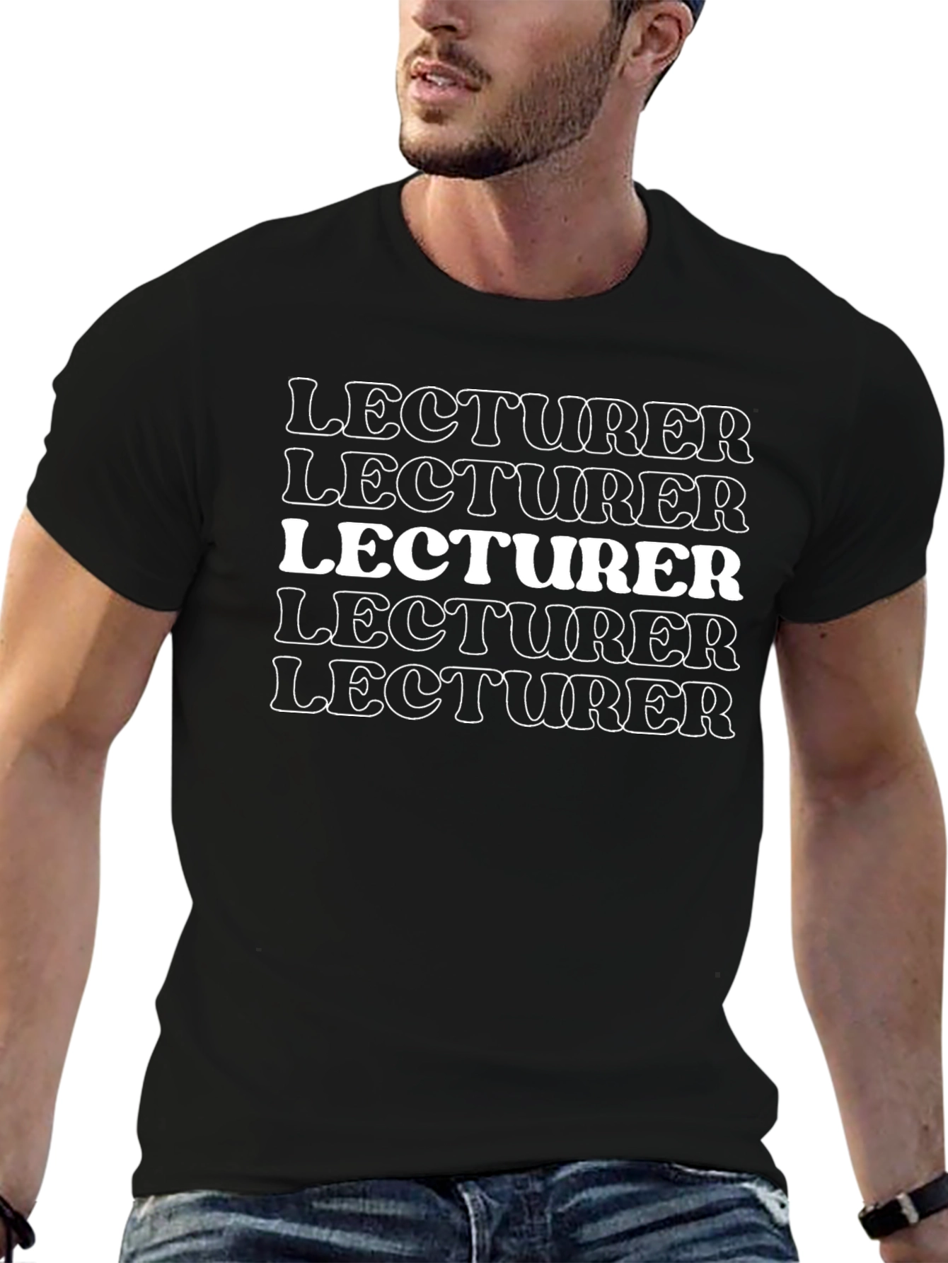 Camiseta Negra Lecturer Estilo Retro
