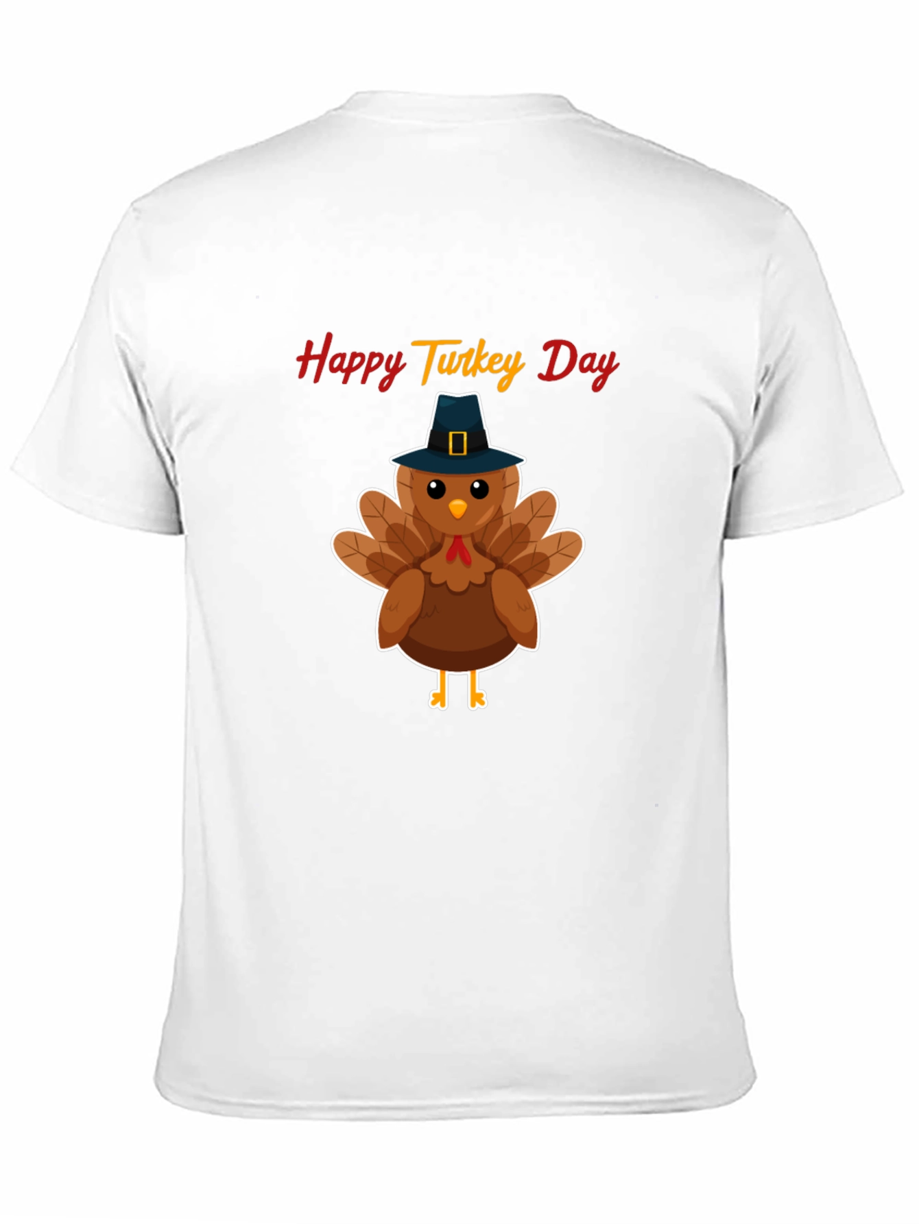 Camiseta Negra Feliz Día del Pavo - Diseño festivo