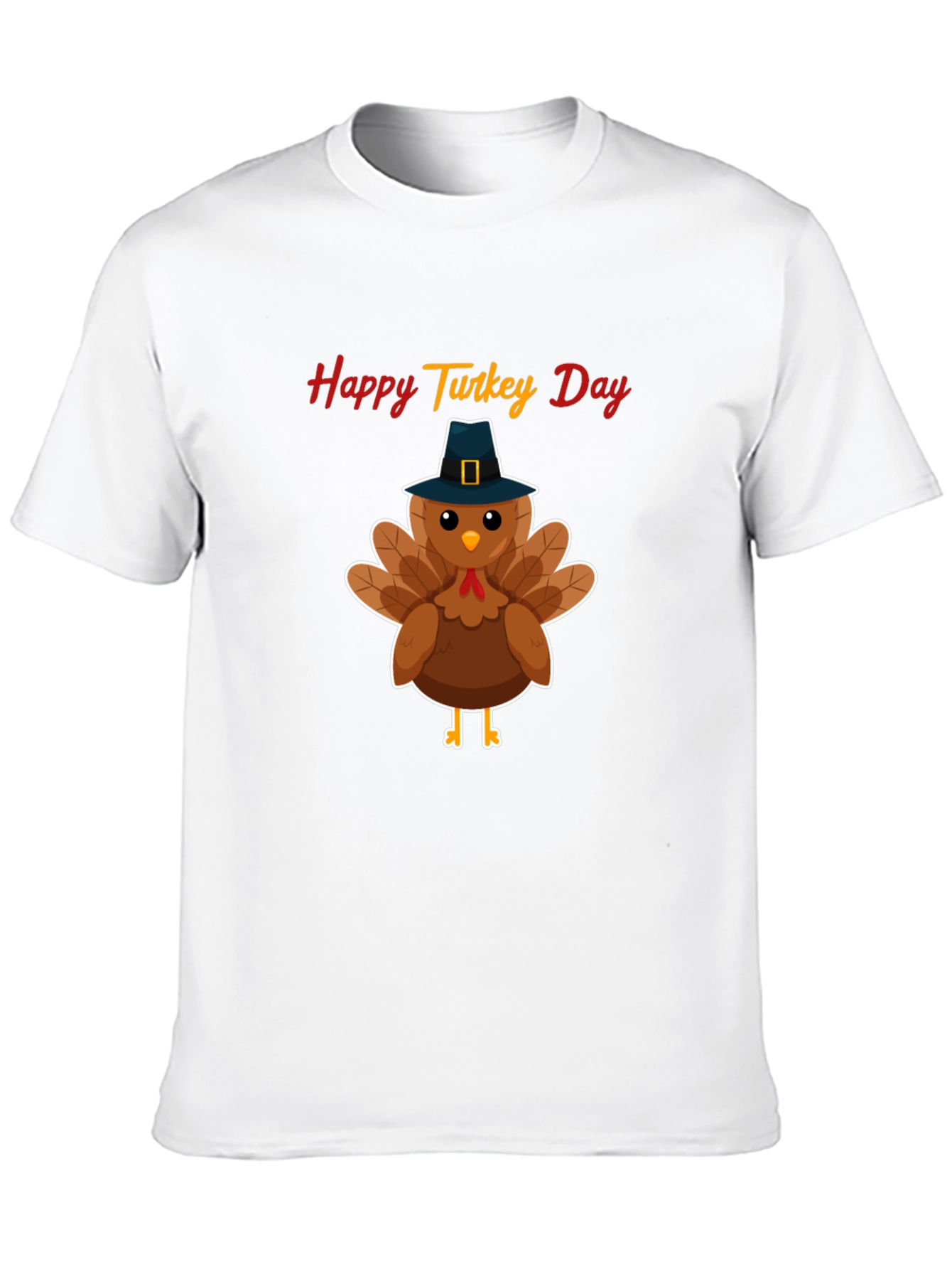 Camiseta Negra Feliz Día del Pavo - Diseño festivo