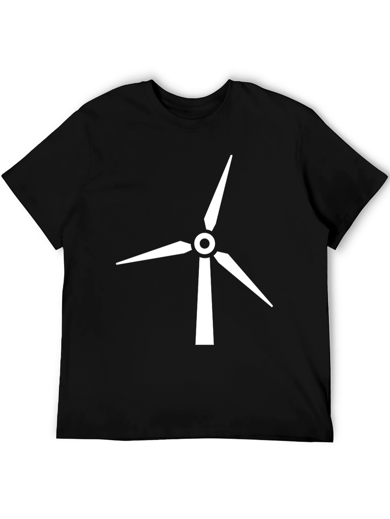 Camiseta Negra con Diseño de Aerogenerador