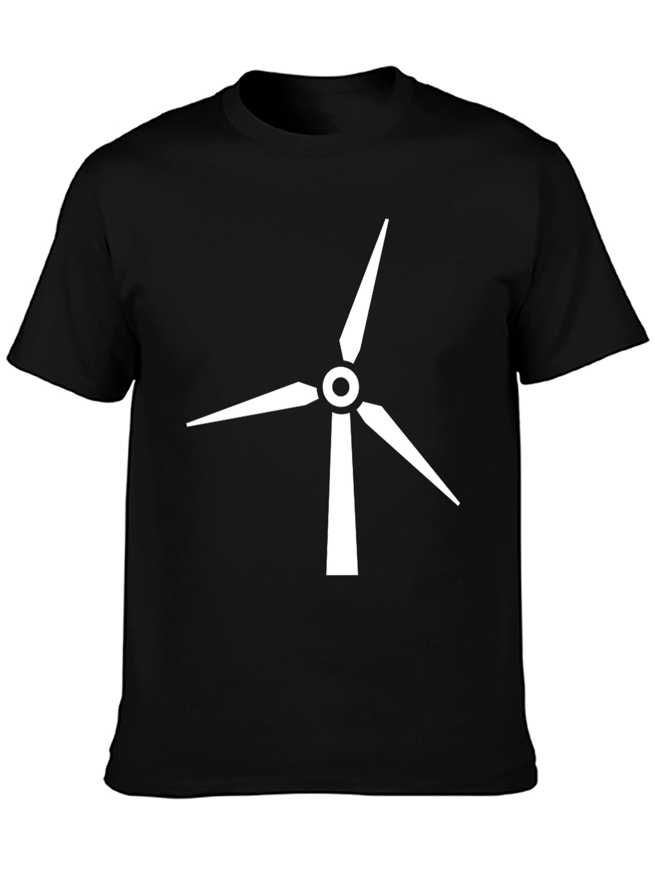 Camiseta Negra con Diseño de Aerogenerador