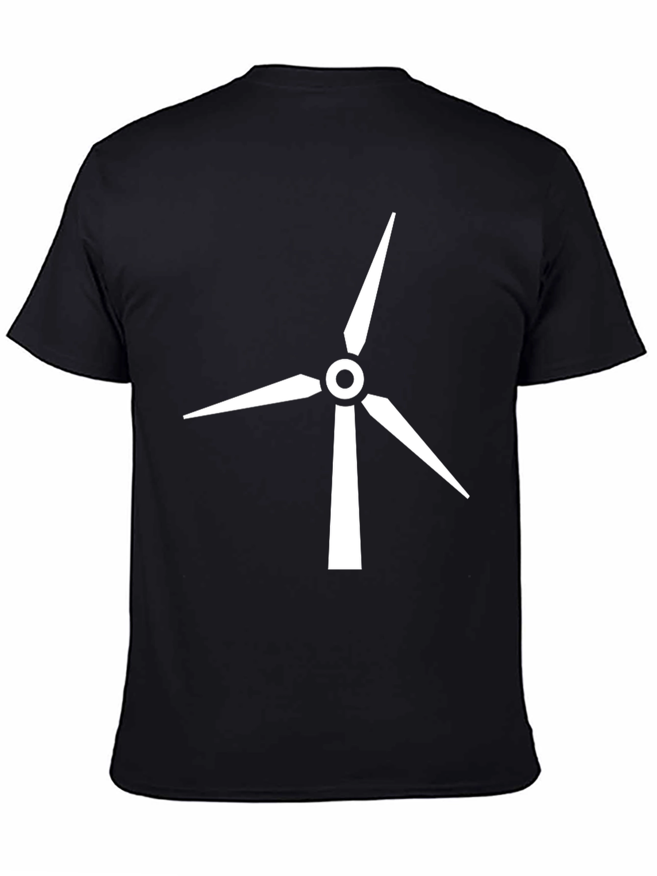 Camiseta Negra con Diseño de Aerogenerador