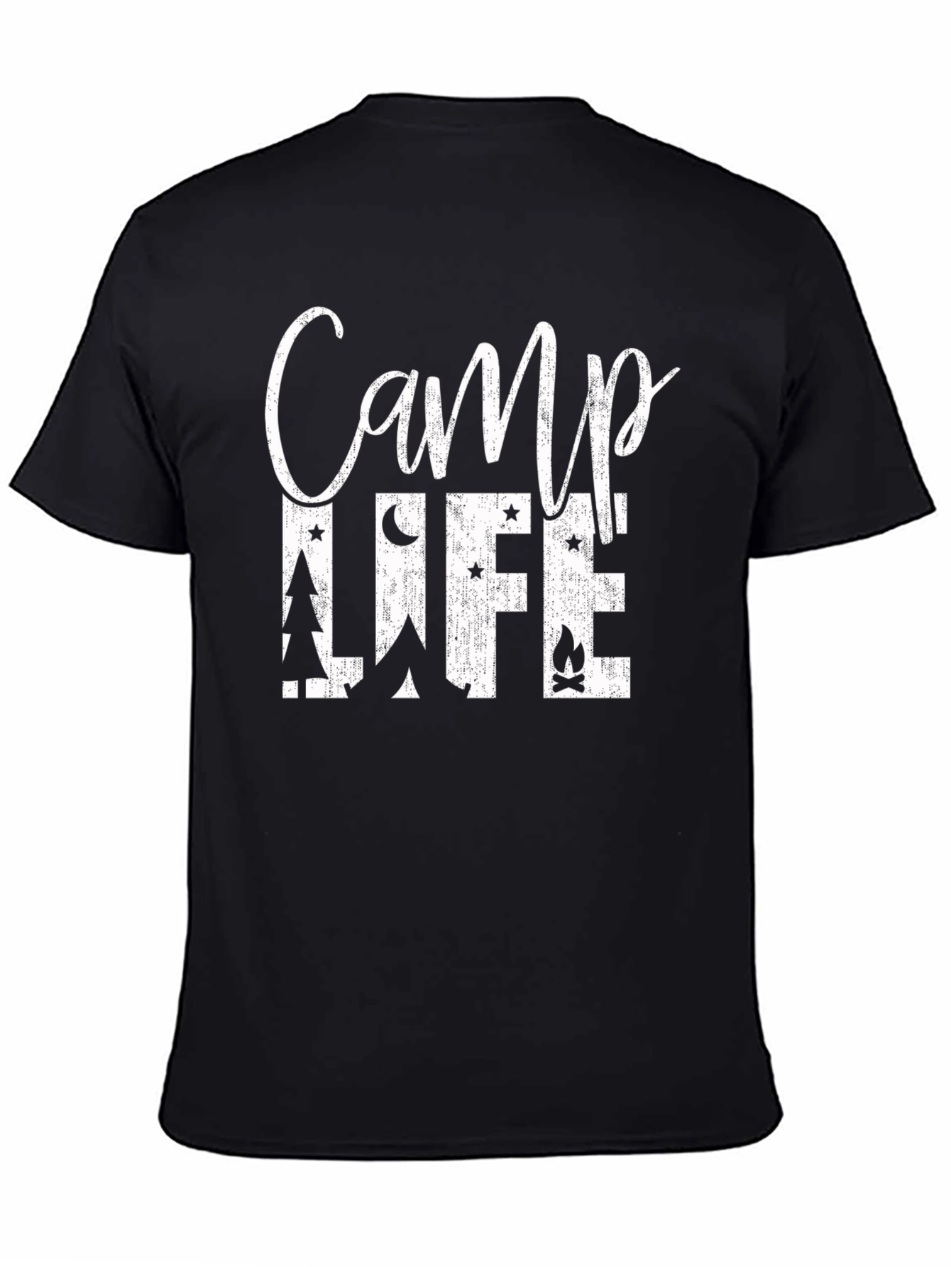 Camiseta Negra Camp Life para Aventureros