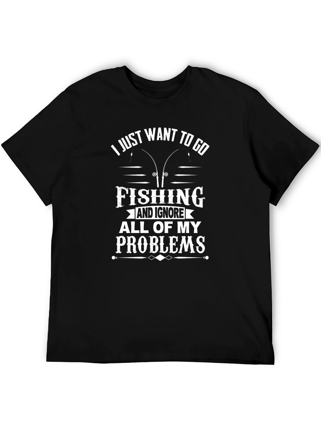 Camiseta Negra Pesca: Ignora Tus Problemas