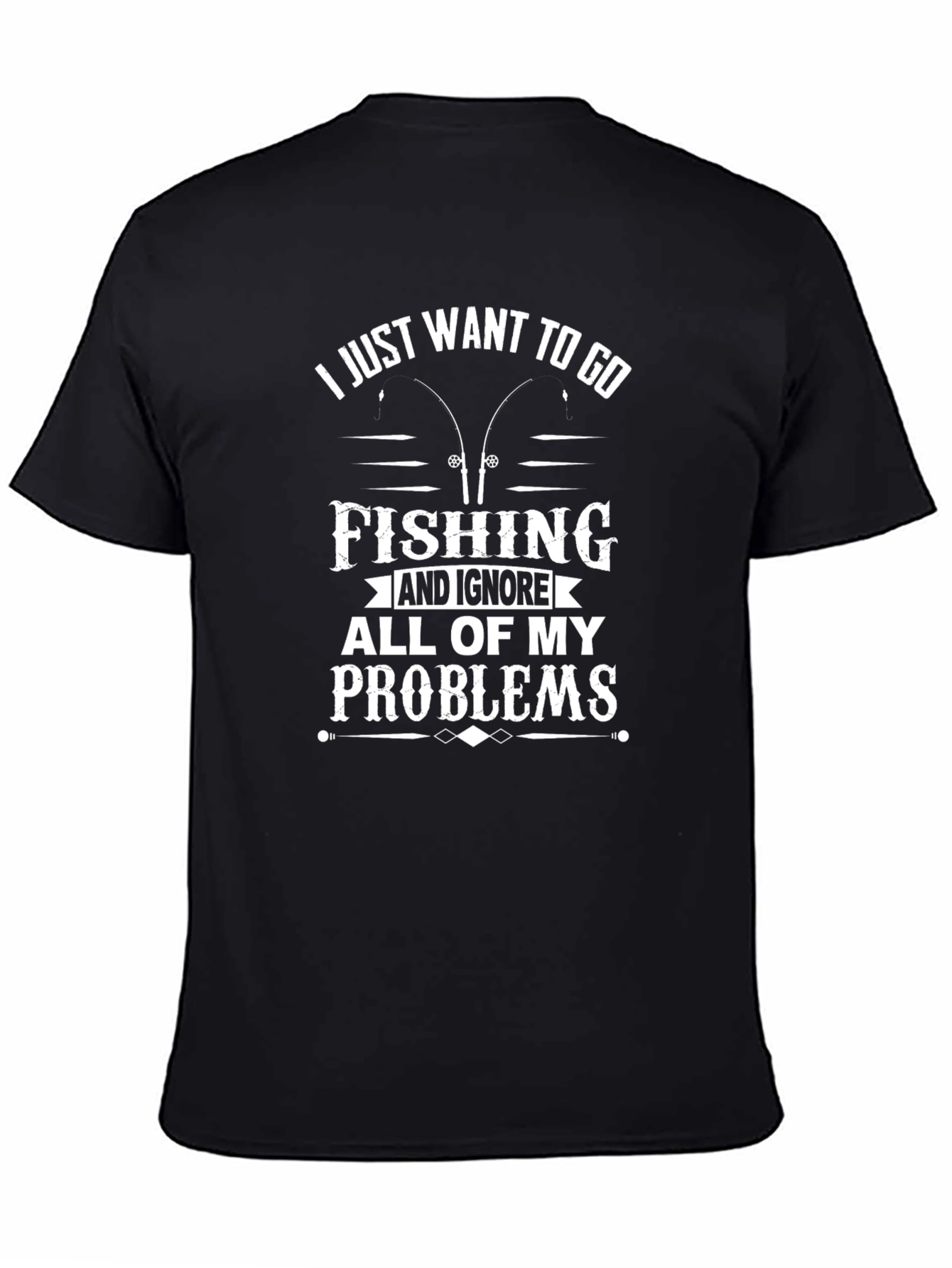 Camiseta Negra Pesca: Ignora Tus Problemas