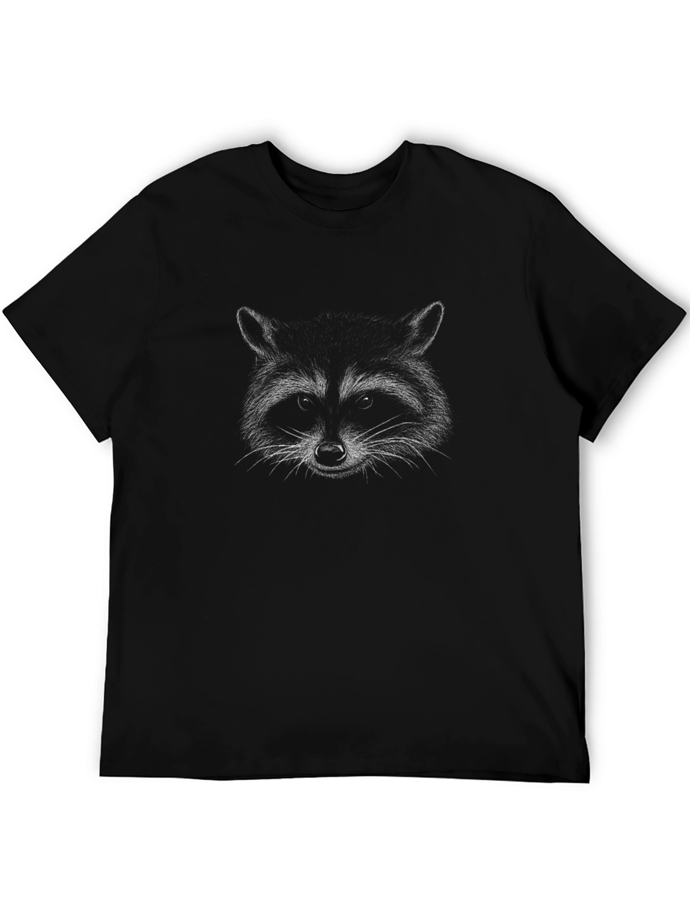 Camiseta Negra con Diseño de Mapache