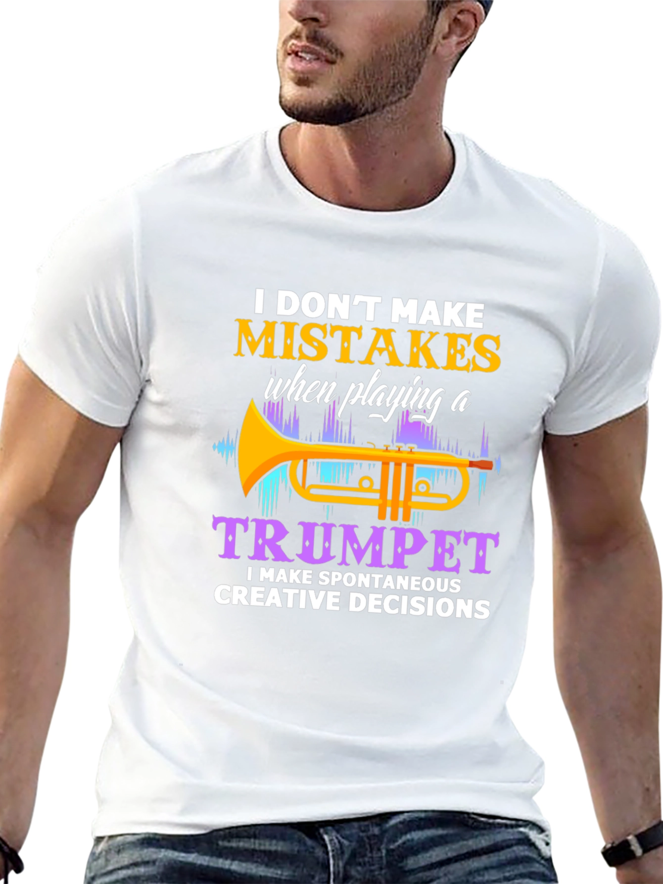 Camiseta Negra con Diseño de Trompeta para Músicos