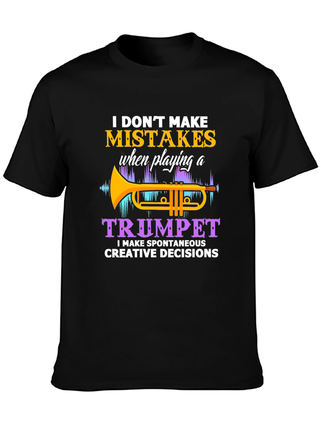 Camiseta Negra con Diseño de Trompeta para Músicos