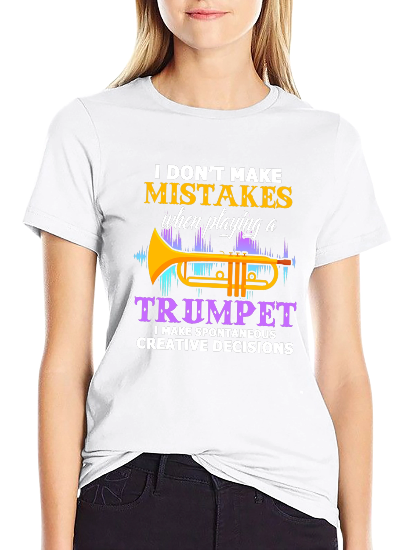 Camiseta Negra con Diseño de Trompeta para Músicos