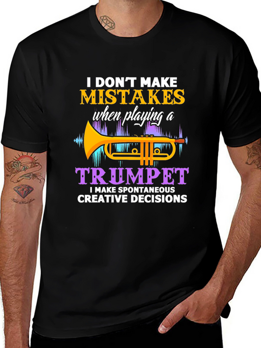 Camiseta Negra con Diseño de Trompeta para Músicos