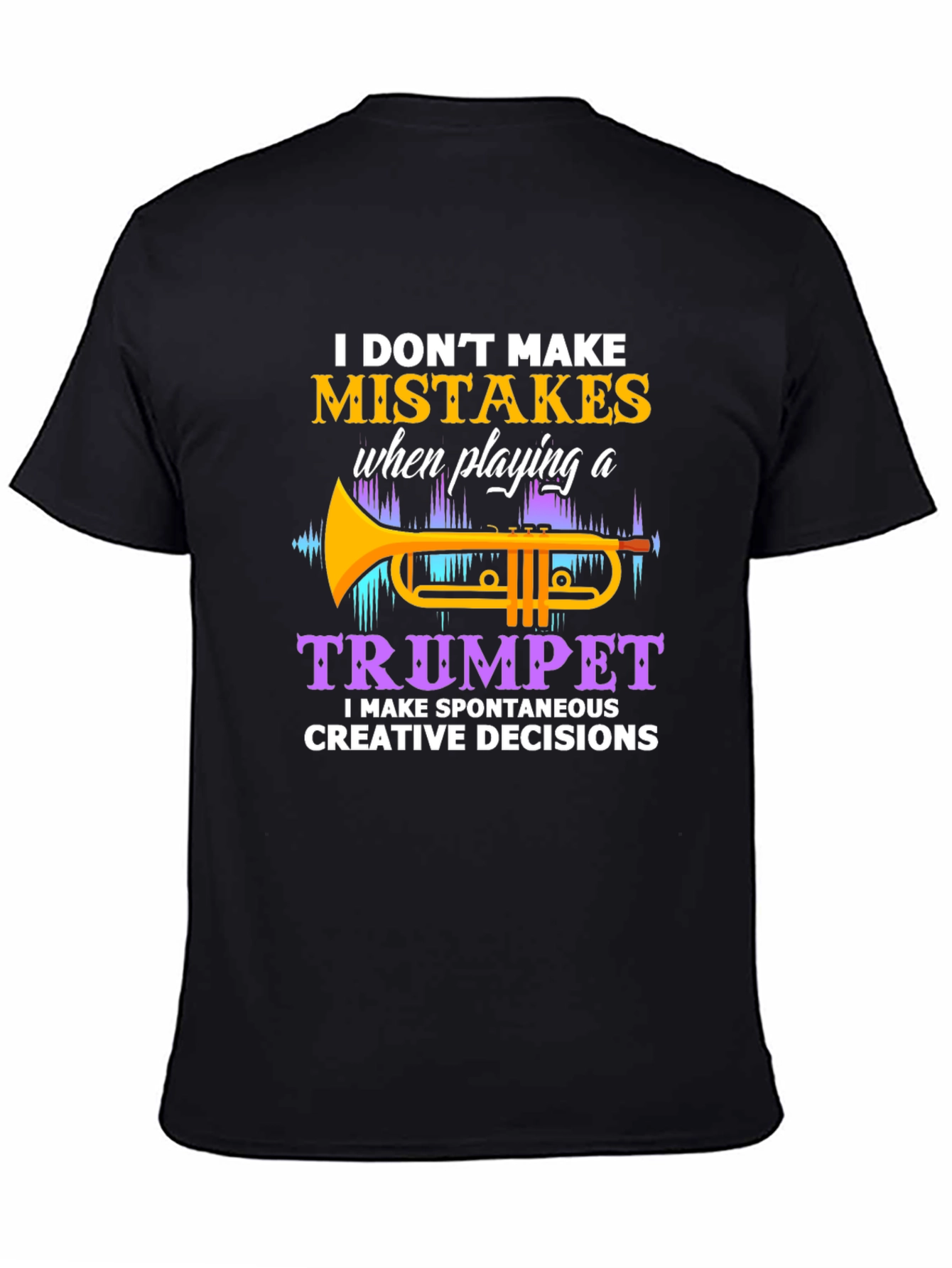 Camiseta Negra con Diseño de Trompeta para Músicos
