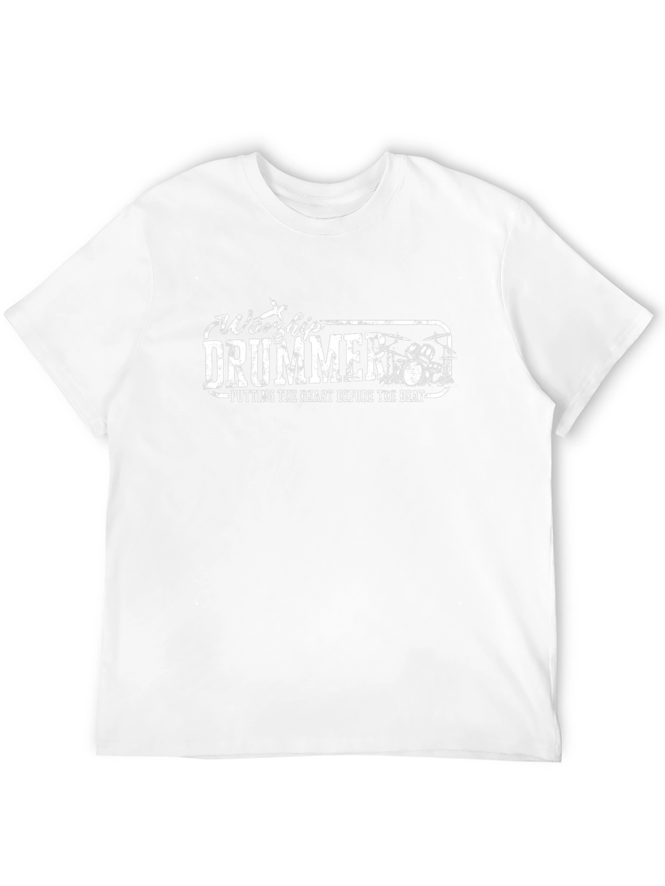 Camiseta Negra Worship Drummer Para Músicos Cristianos