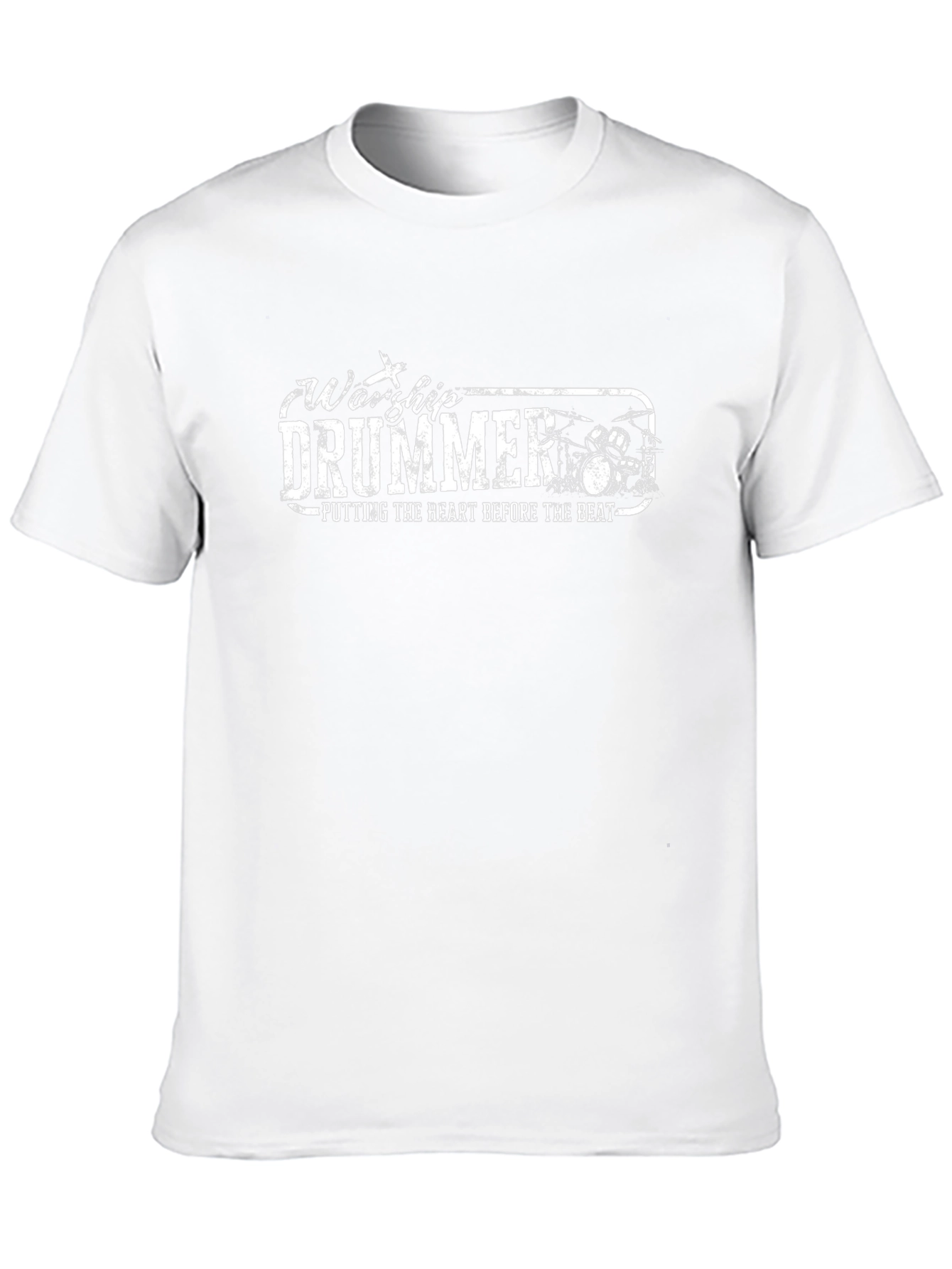Camiseta Negra Worship Drummer Para Músicos Cristianos