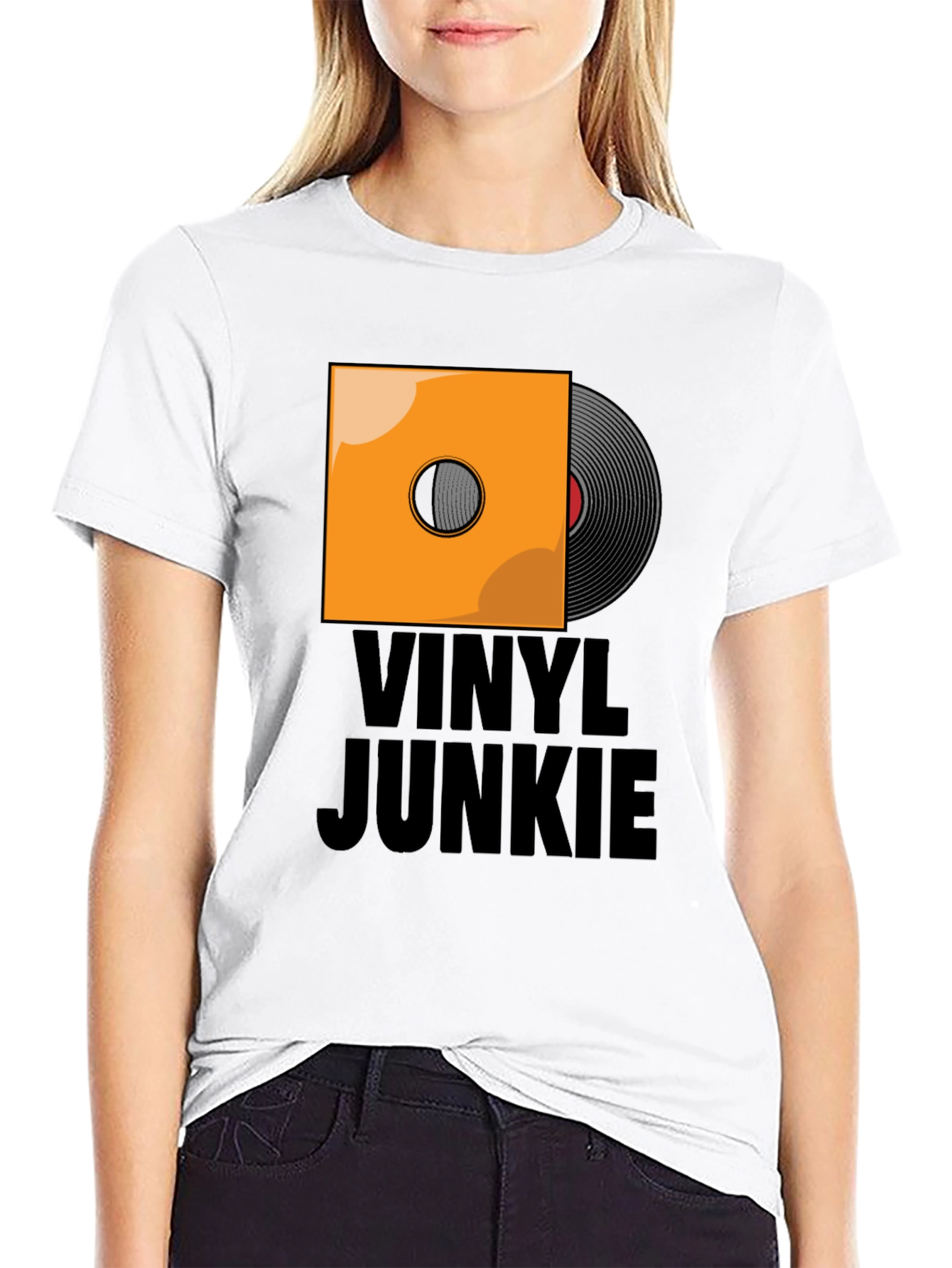 Camiseta Negra Vinilo Junkie
