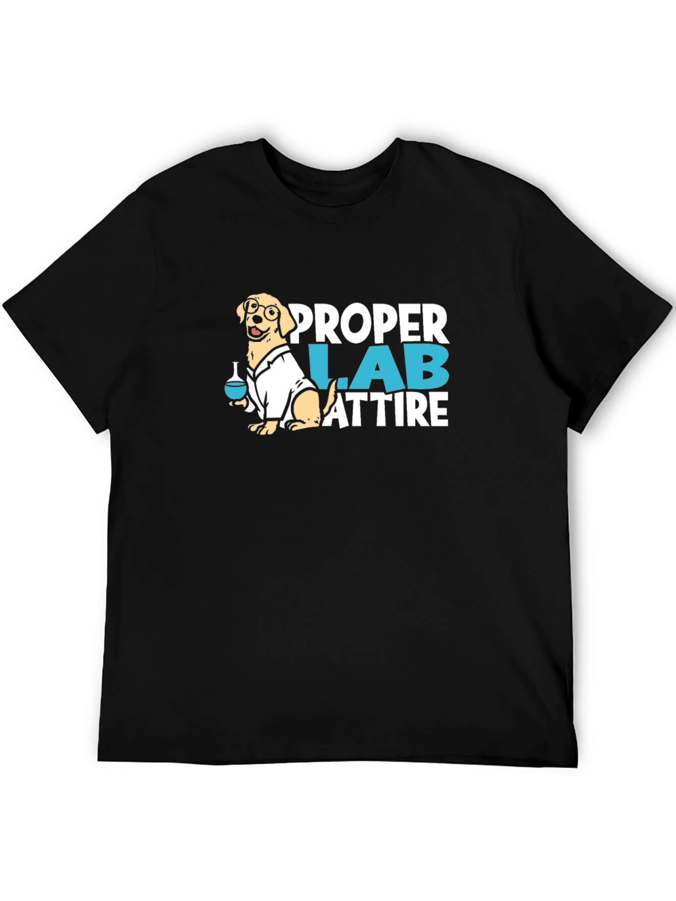 Camiseta Negra con Diseño de Laboratorio Canino