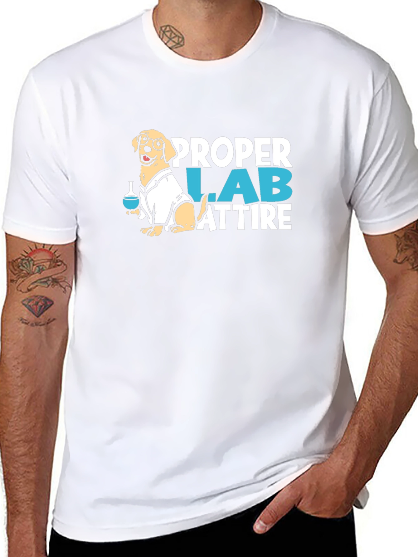 Camiseta Negra con Diseño de Laboratorio Canino