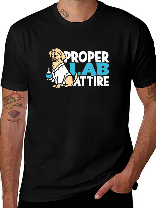 Camiseta Negra con Diseño de Laboratorio Canino