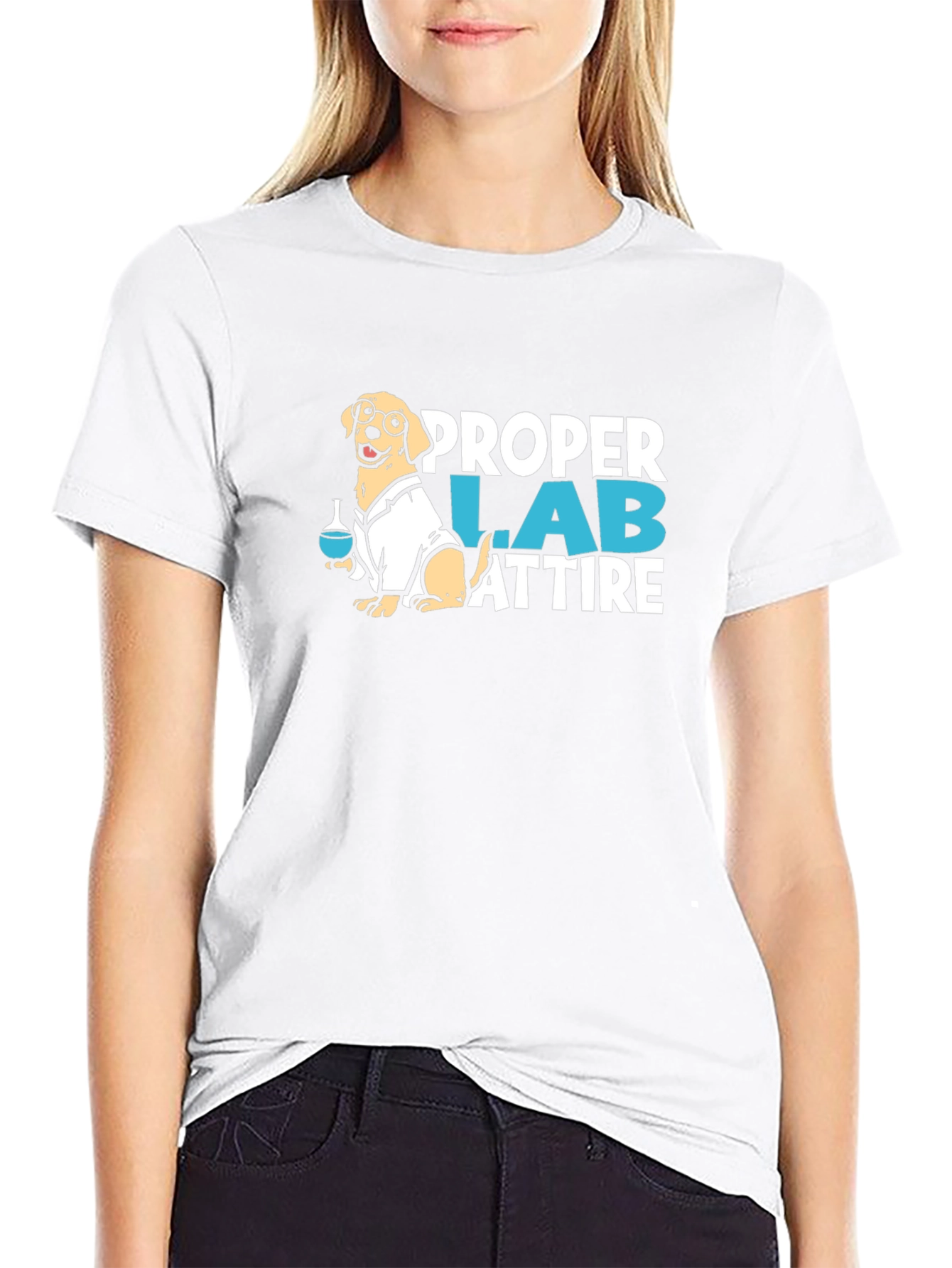 Camiseta Negra con Diseño de Laboratorio Canino