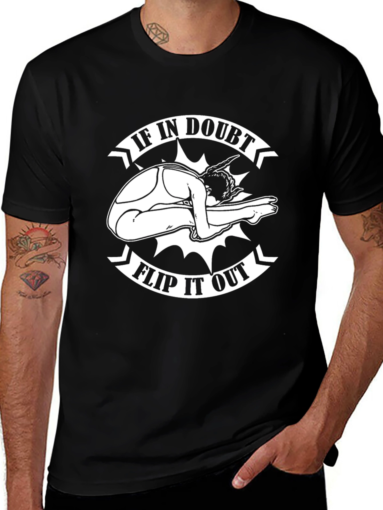 Camiseta Negra Flip It Out para Amantes del Buceo