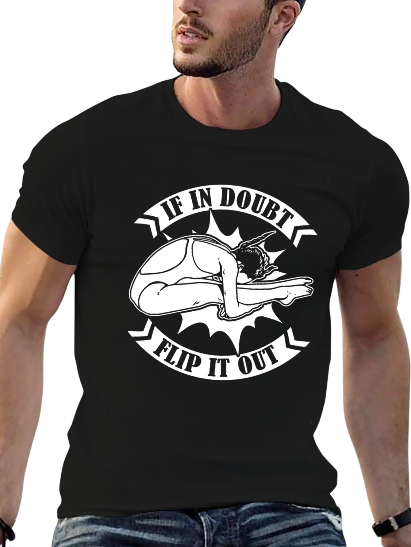 Camiseta Negra Flip It Out para Amantes del Buceo