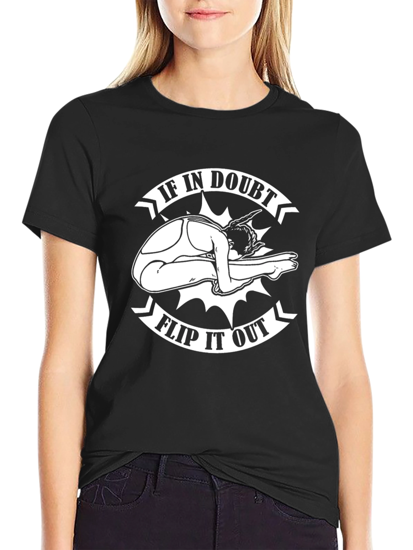 Camiseta Negra Flip It Out para Amantes del Buceo