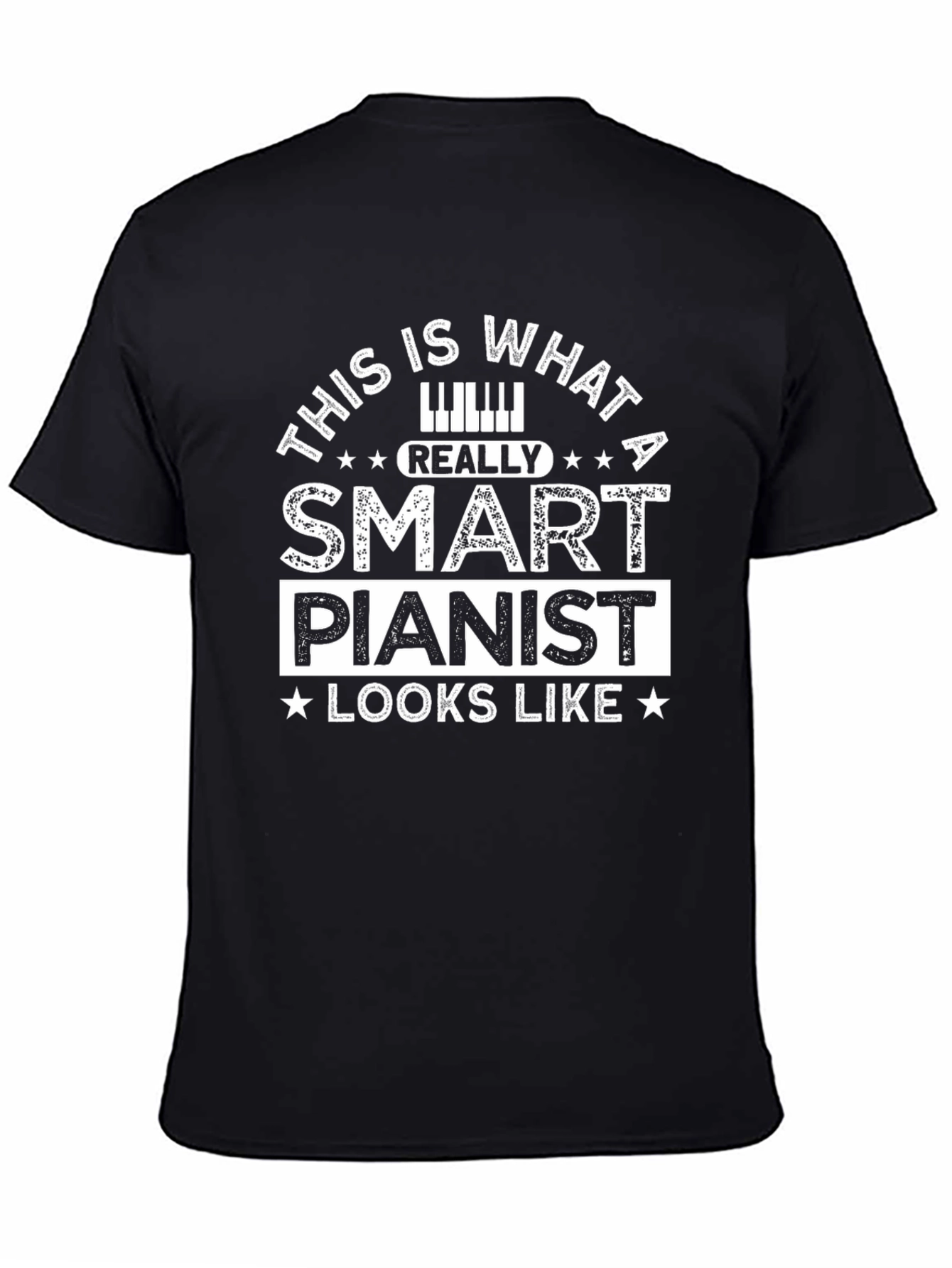 Camiseta Negra: Pianista Inteligente