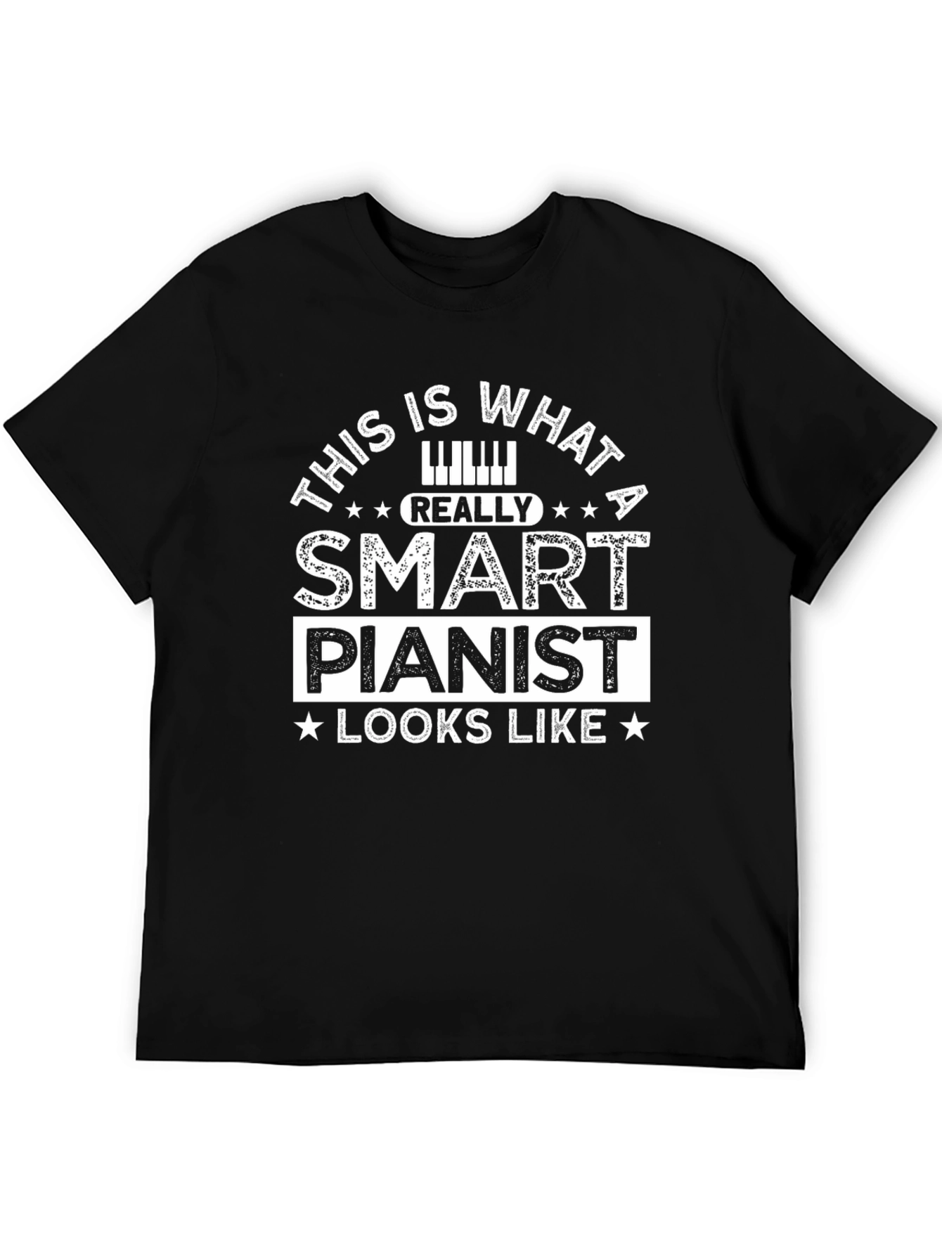 Camiseta Negra: Pianista Inteligente