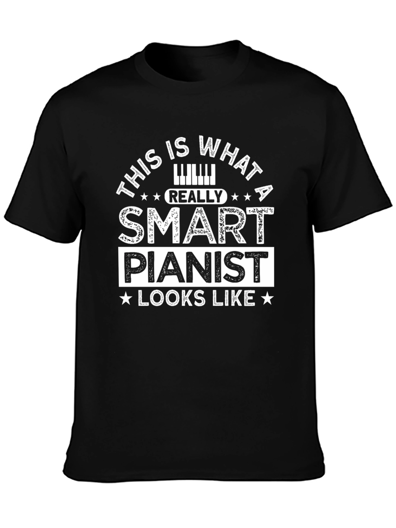 Camiseta Negra: Pianista Inteligente
