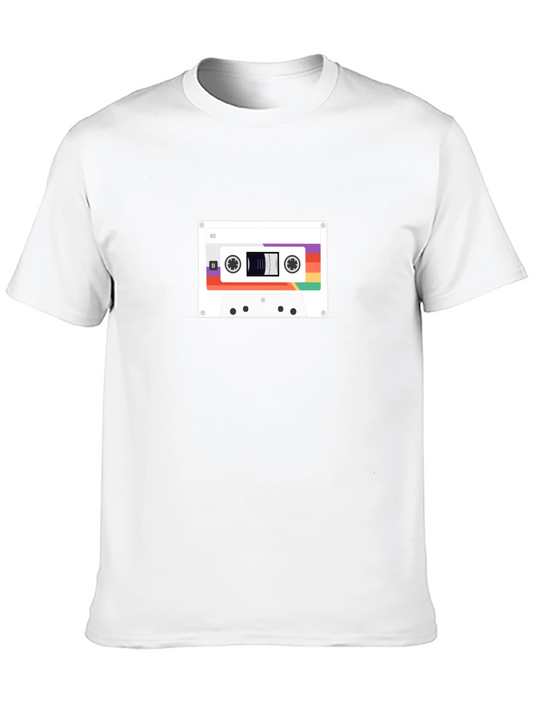 Camiseta Negra Retro con Diseño de Cassette Vintage