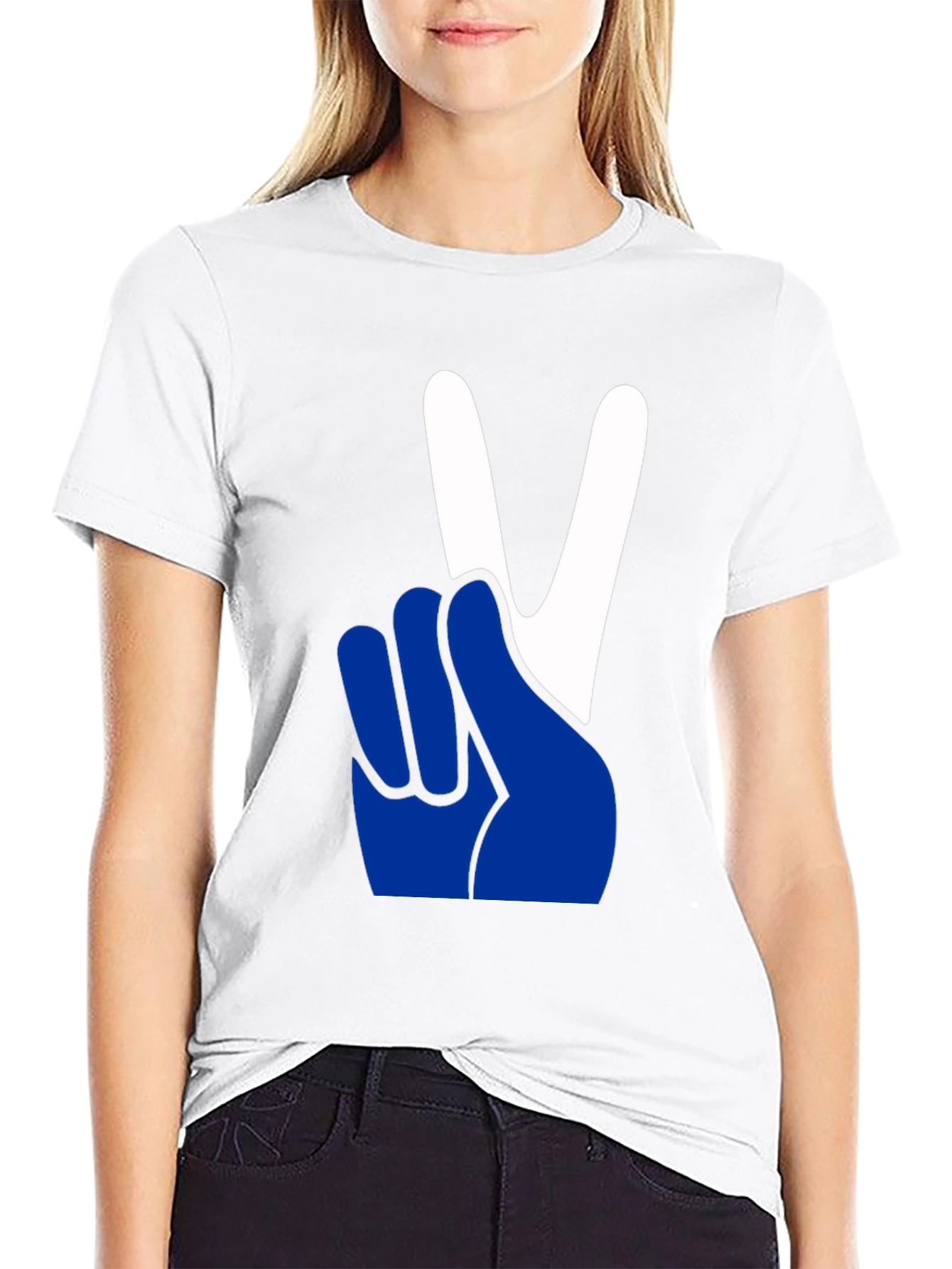 Camiseta Negra con Diseño de Paz