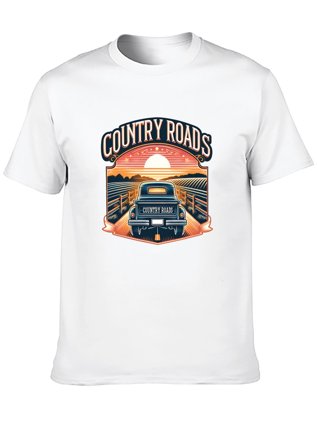 Camiseta Negra Country Roads para Hombre