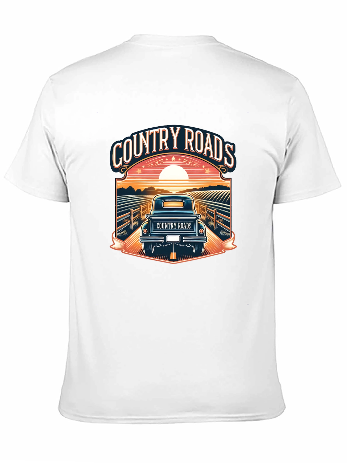 Camiseta Negra Country Roads para Hombre