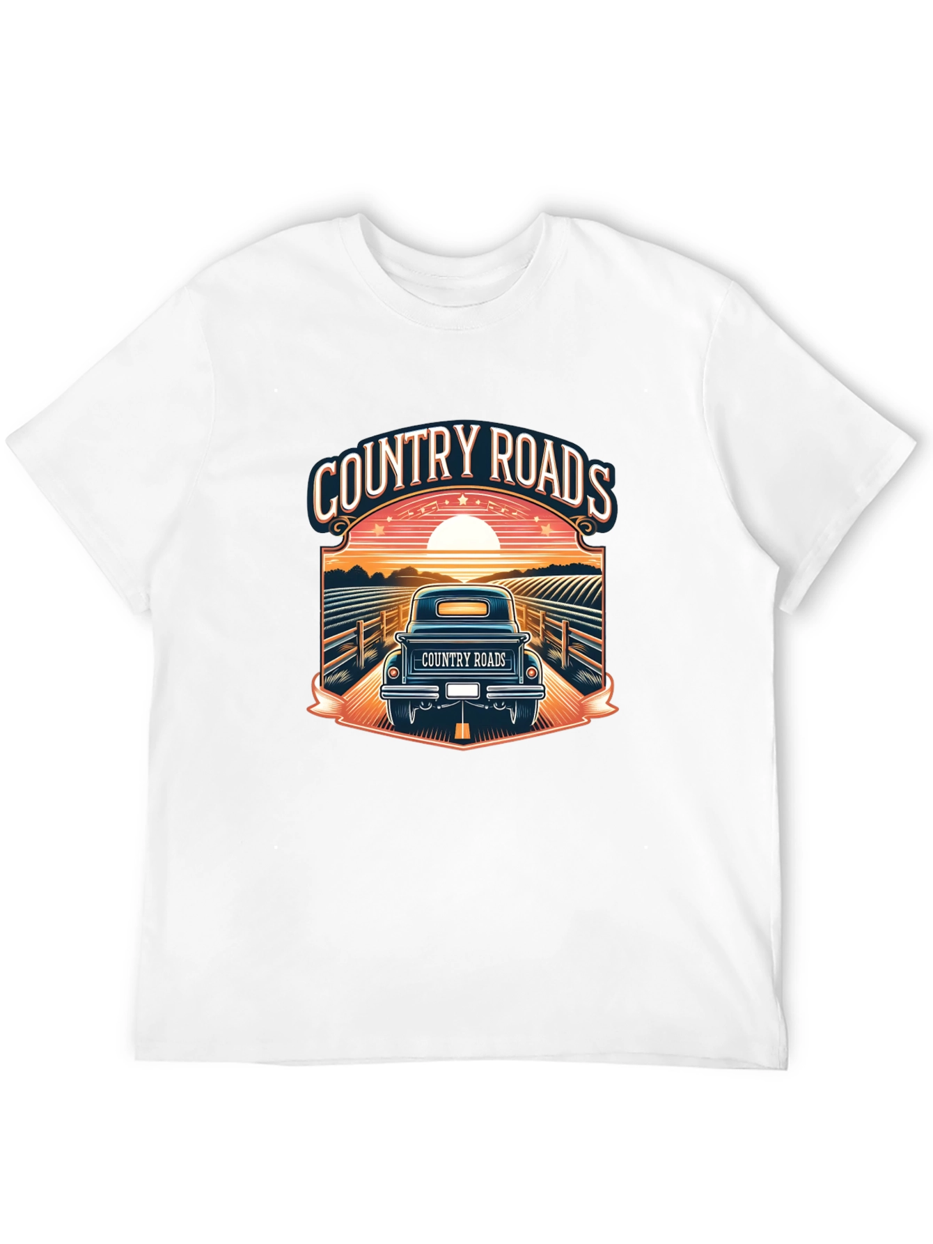 Camiseta Negra Country Roads para Hombre