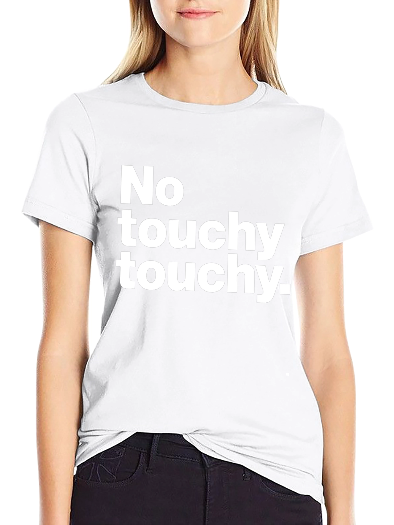 Camiseta Negra: ¡No Touchy Touchy!