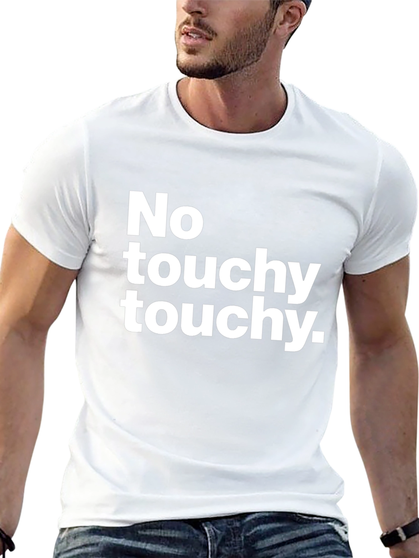 Camiseta Negra: ¡No Touchy Touchy!