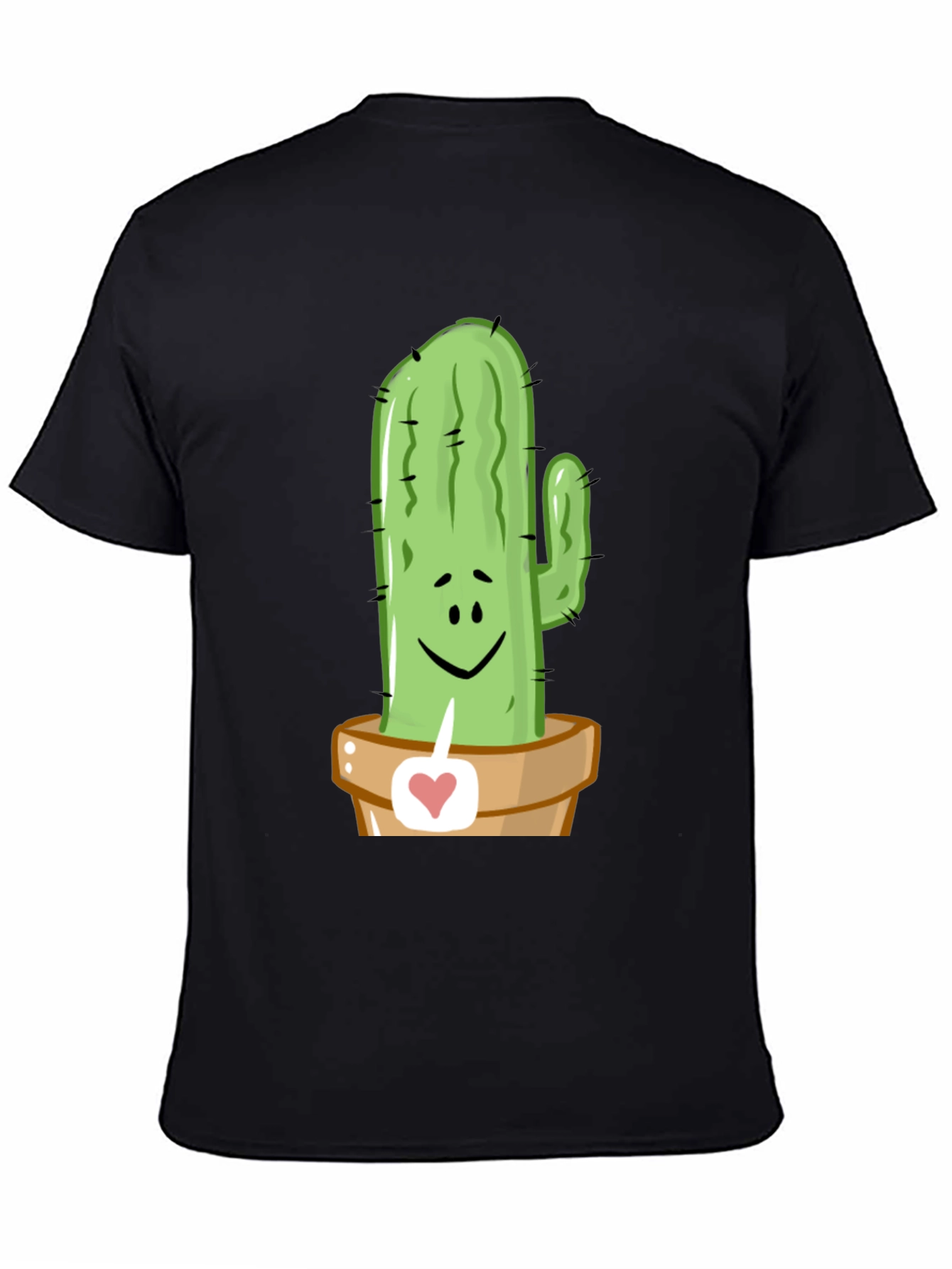 Camiseta Negra con Diseño de Cactus Enamorado