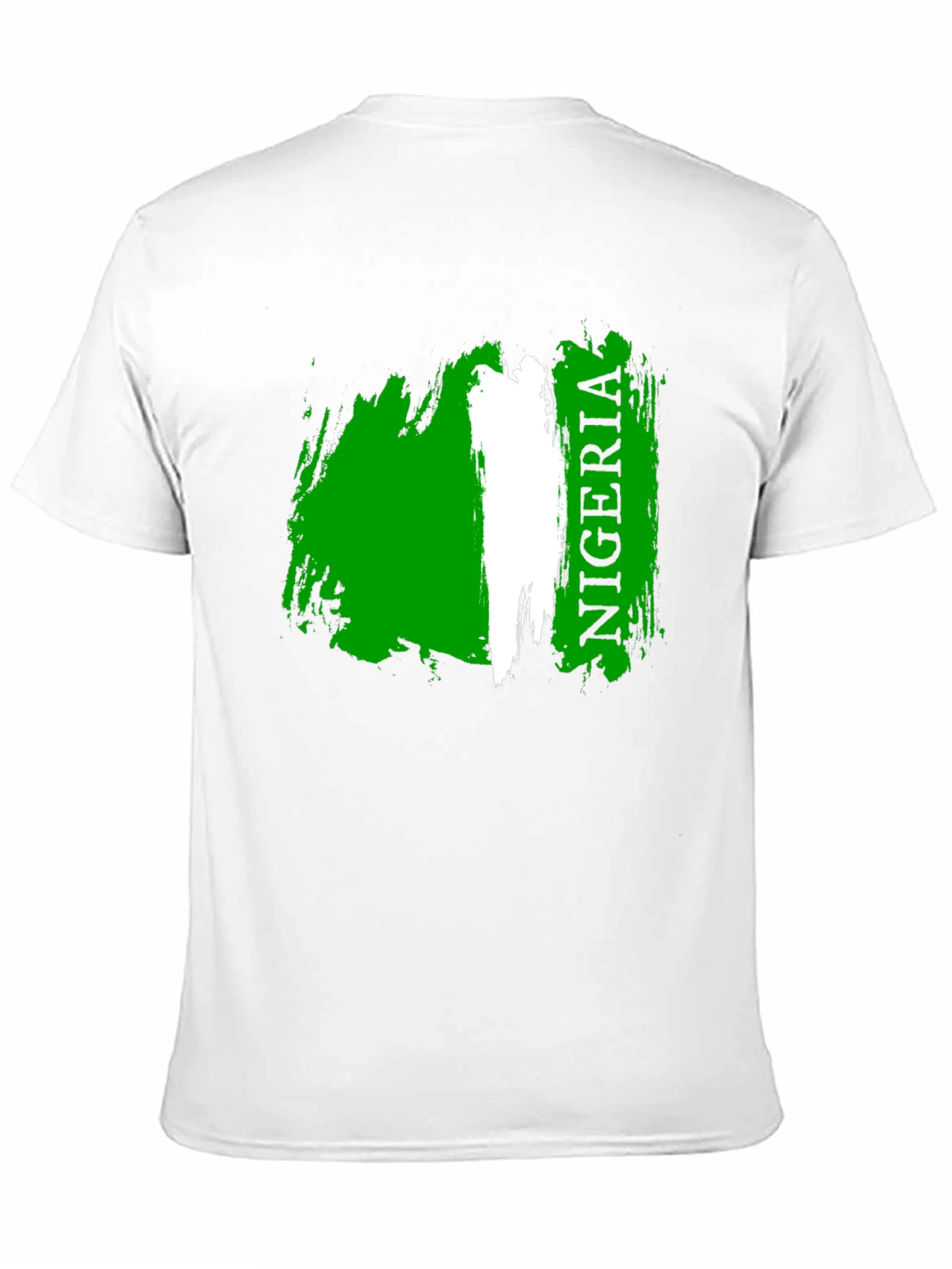 Camiseta Negra Nigeria Bandera Grunge