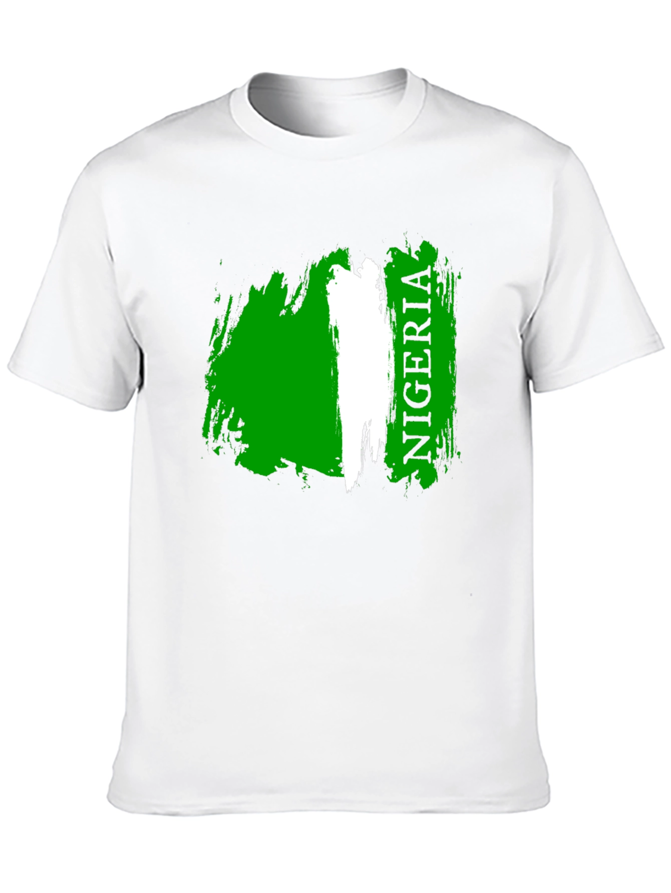 Camiseta Negra Nigeria Bandera Grunge