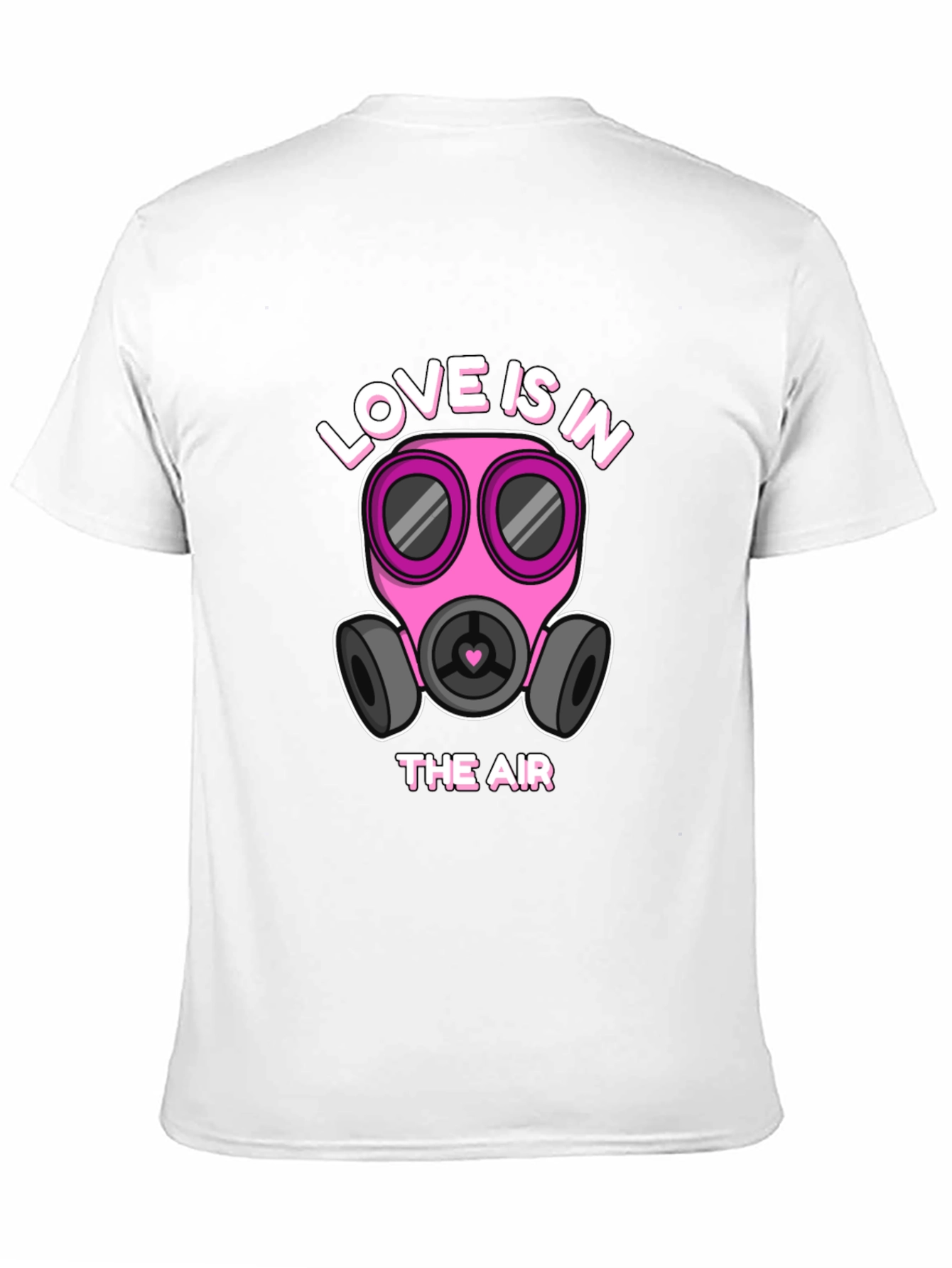 Camiseta Negra con Diseño Romántico de Mascarilla