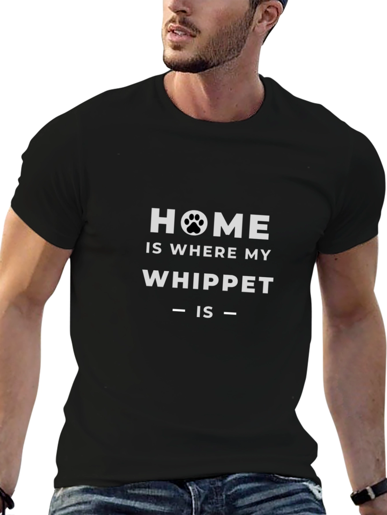 Camiseta Negra Home is Where my Whippet is