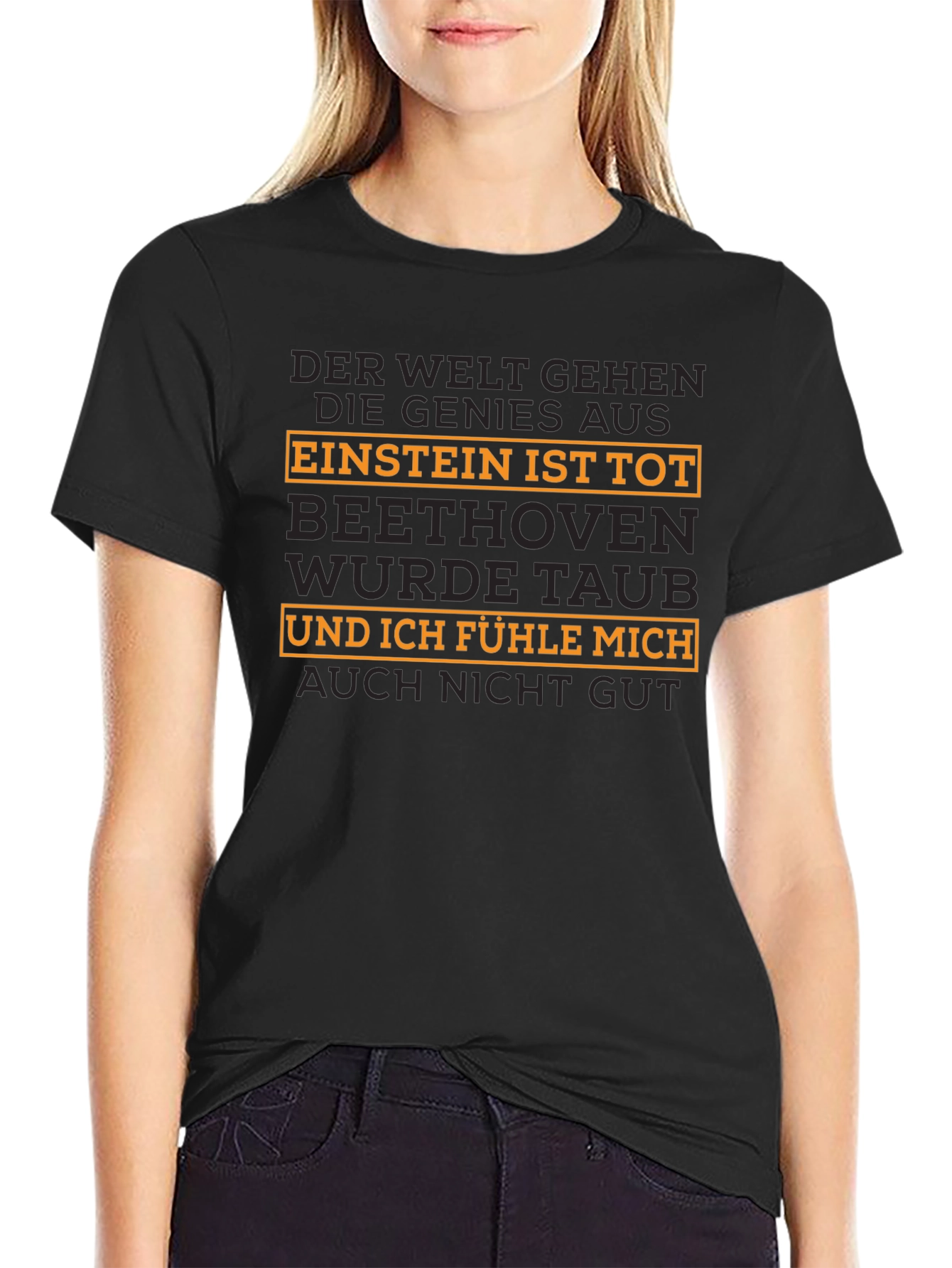 Camiseta Negra con Texto Gracioso: Einstein Está Muerto