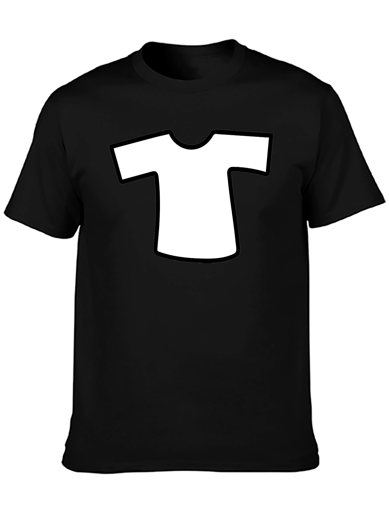 Camiseta Negra con Diseño de Camiseta Blanca