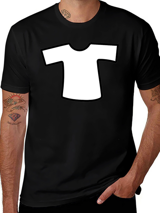 Camiseta Negra con Diseño de Camiseta Blanca