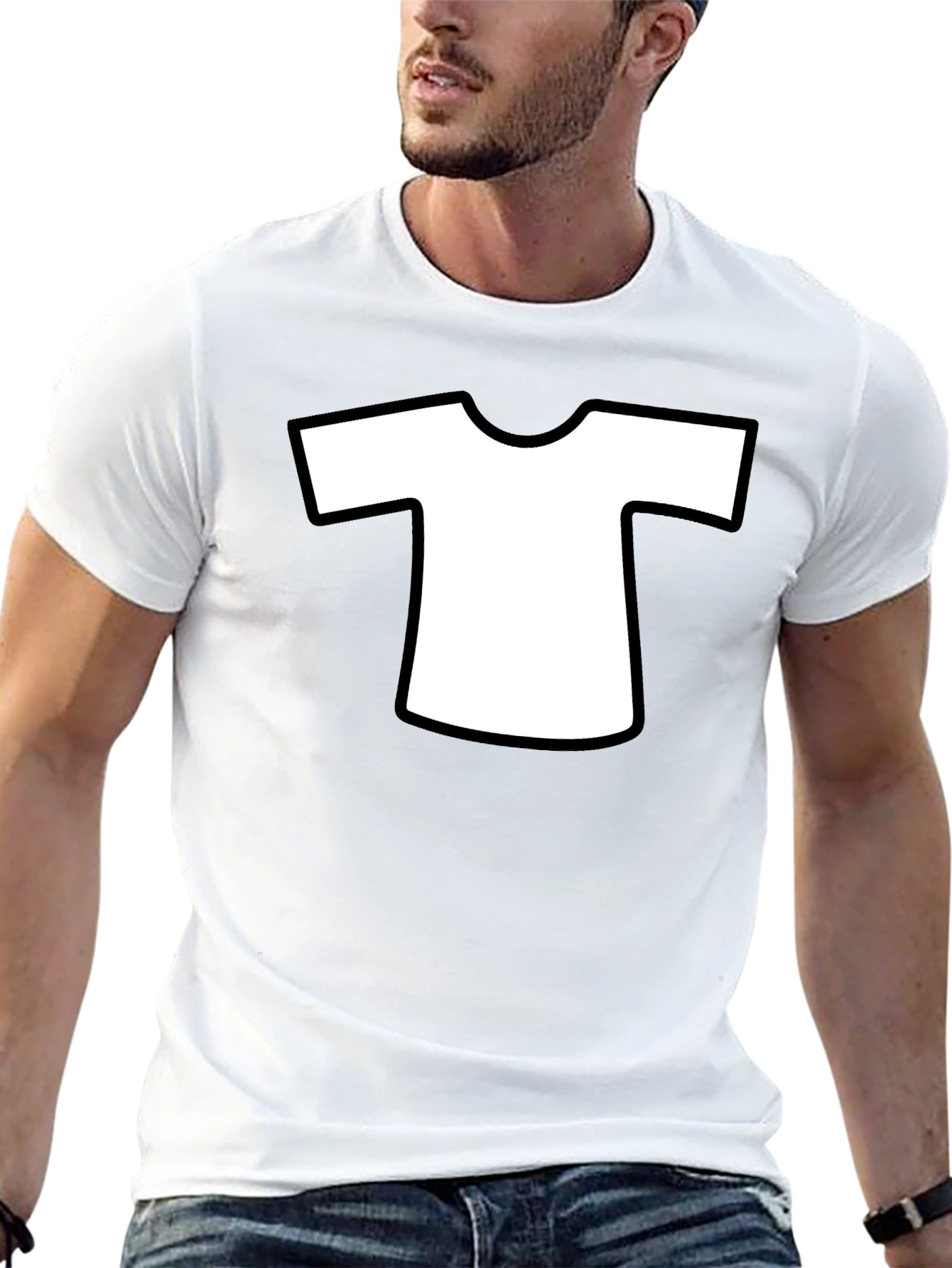 Camiseta Negra con Diseño de Camiseta Blanca